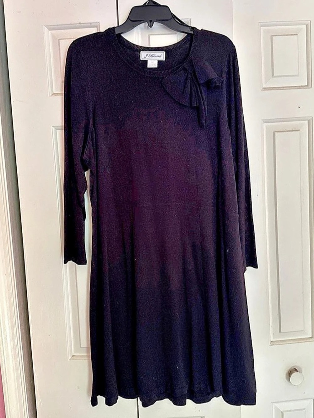 J Howard Black Long Sleeve Dress Size With Bow 3X